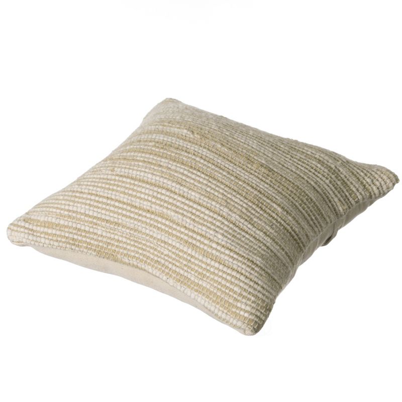 DEERLUX 16" Handwoven Wool & Cotton Throw Pillow Cover with Woven Knit Texture, 3 of 9