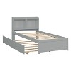 Okak Twin/Full Size Bookcase Platform Beds with Storage Shelves & Trundle,Solid Wood Bed Frame for Teens,No Spring Box Needed - 4 of 4