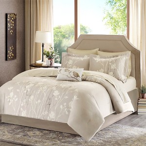 Taupe Holly Comforter Set Taupe California King 9pc, Brown