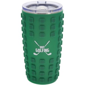 Pavilion Gift Company - Out Golfing - 20 oz Travel Tumbler with 3D Silicone Wrap - Portable Drinkware - 1 of 4
