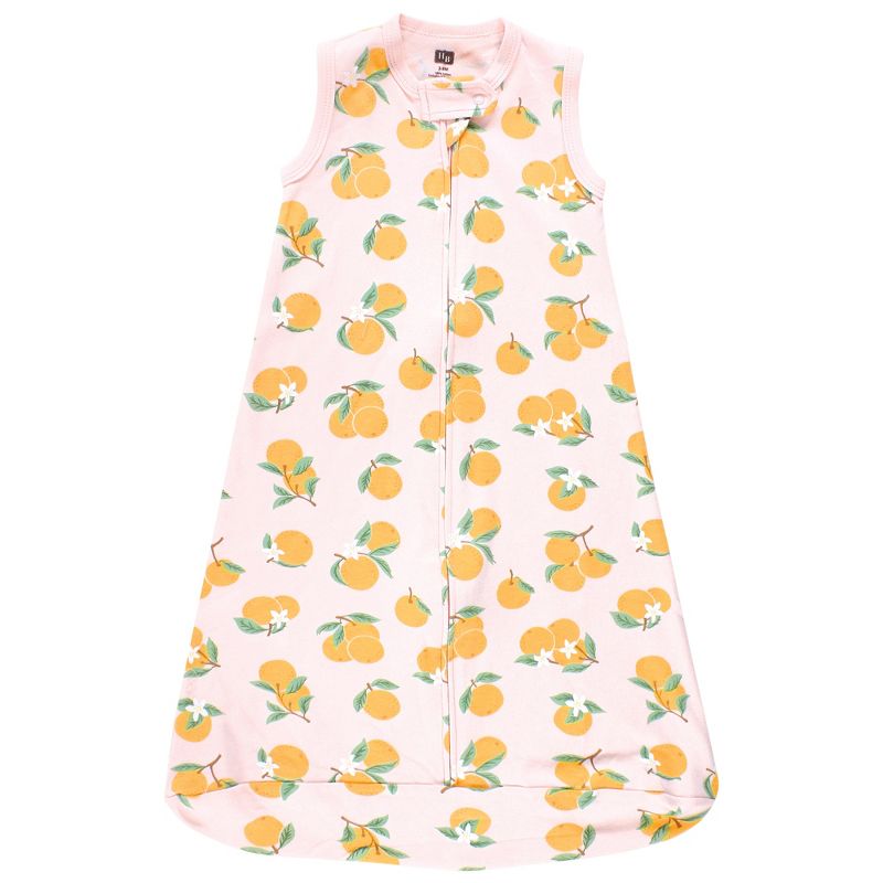 Hudson Baby Infant Girl Interlock Cotton Sleeveless Sleeping Bag, Citrus Orange, 4 of 6