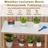 Tangkula Outdoor Potting Bench w/ Resin Tabletop Storage Shelf & Cabinet Louvered Doors - 4 of 4