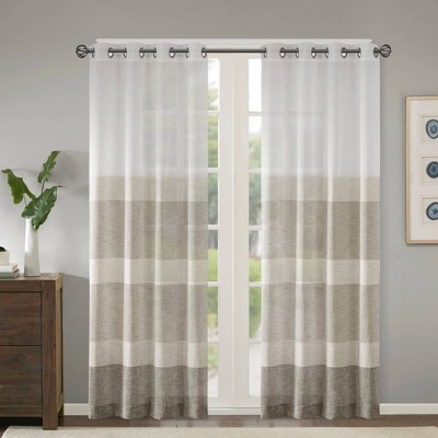 Jacey Woven Striped Sheer Window Panel