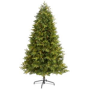 6.5ft. Fir Artificial Christmas Tree with 400 Clear Lights and 1110 Branches – Classic Holiday X-Mas Glow - 1 of 4