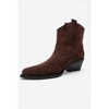 Elia - Brown Suede Leather Western Boot (Women) brown suede 6 Forever & Always Shoes US - 4 of 4