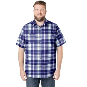 KingSize Short-Sleeve Plaid Sport Shirt - 1 of 4