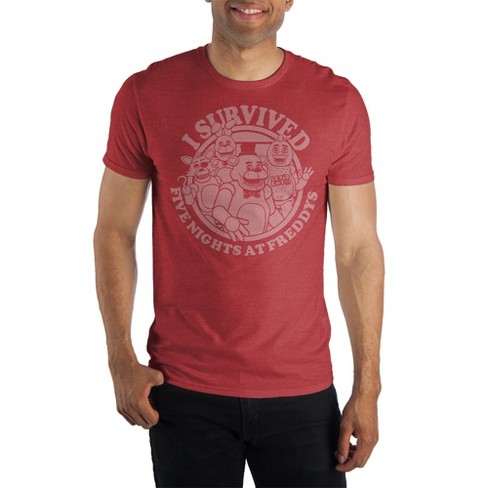 Five Nights at Freddy's I Survived Graphic Print Men's Red T-shirt - image 1 of 1