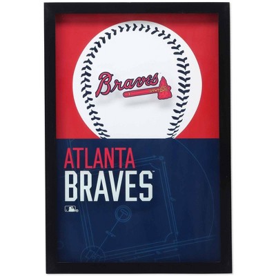 MLB Atlanta Braves Baseball Logo Glass Framed Panel