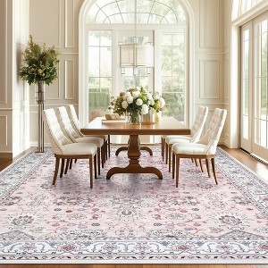 Area Rug for Living Room, Washable Vintage Printed Soft Rugs, Non Slip Low Pile Carpet for Bedroom, Dining Room, Living Room - 1 of 4