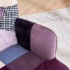 FERPIT Patchwork Upholstered Wingback Accent Chair with Rubberwood Legs - 3 of 4