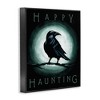 Stupell Industries Happy Hauntings Phrase Black Crow Perched Festive Halloween Framed Giclee Art - 2 of 4