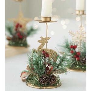 Christmas Golden Wrought Iron Candlestick Window Table Decoration Christmas Decorations Arrangement - 1 of 2