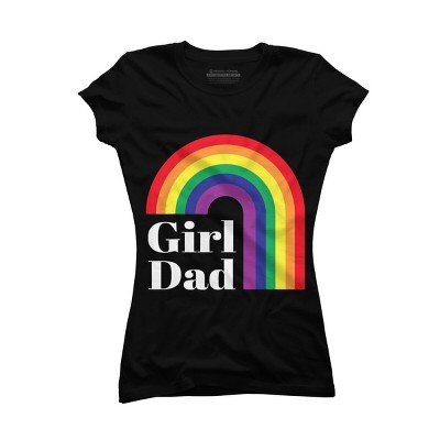 Adult Design By Humans Father's Day Girl Dad Pride Rainbow By KangThien T-Shirt