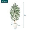 Dr.Planzen 8ft Artificial Ficus Tree with 18in White Planter, Tall Faux Ficus Trees with Real Wood Branches for Indoor and Outdoor Home Decor - 2 of 4
