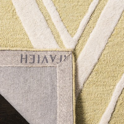 Light Gold and Ivory Hand-Tufted Wool Area Rug, 3' x 5'