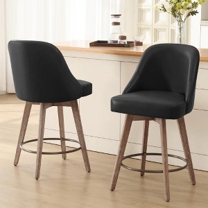 Bekrvio 26'' Counter Height Bar Stools, PU Leather Upholstered - 1 of 4