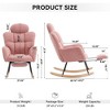 CAVINAS Teddy Rocking Chair with Headrest Pillow & Adjustable Footrest,High Back Upholstered Accent Chair for Living Room,Bedroom - 3 of 4