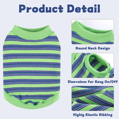 Dog Shirt, Pet Clothes for Chihuahua, Yorkie Teacup Costumes Striped, Small Dogs Sleeveless Tank Top Vest, Breathable Cotton Puppy T-Shirt