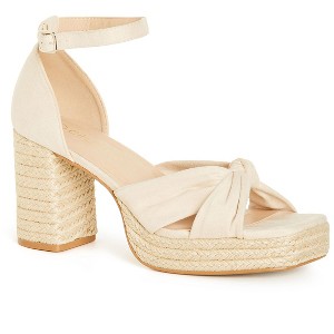 Women's Plus Size WIDE FIT Platform Oakley Heel - off white | CITY CHIC - 1 of 4