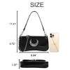 Multi-Ways Moon Purse 90s Y2k Crossbody Crescent Handbag Double Straps Satchel Shoulder bag - 3 of 4