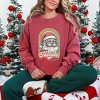 Santa's Favorite Helper Retro - Women's Garment Dyed Graphic Sweatshirt - 2 of 4