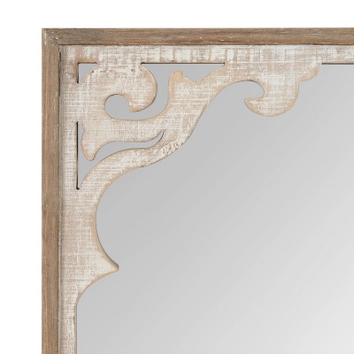 Shovali Rustic Brown 22x34 Ornate Wood-Carved Wall Mirror