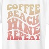 Women's - Instant Message - Coffee Beach Wine Repeat Short Sleeve Graphic T-Shirt - 2 of 4