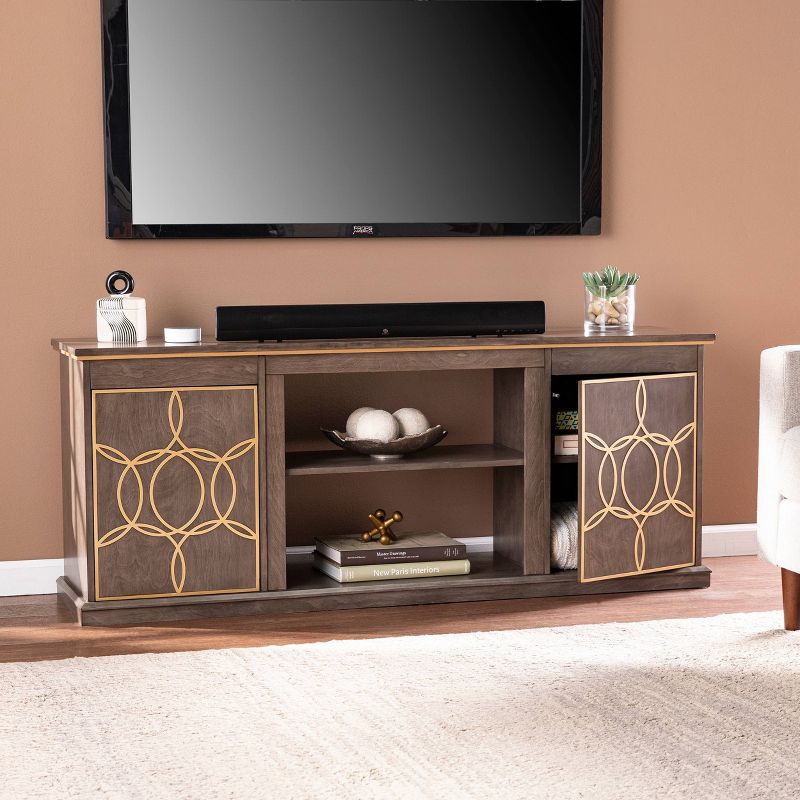 Tiessil TV Stand for TVs up to with Storage Brown/Gold - Aiden Lane, 4 of 11