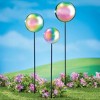 Collections Etc Iridescent Gazing Balls with Garden Stakes - Set of 3 - 2 of 3