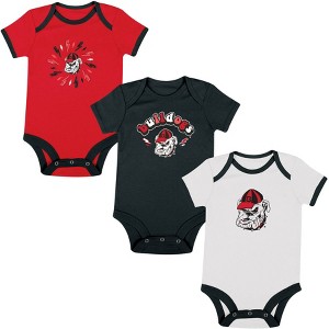 NCAA Georgia Bulldogs Infant Boys' 3pk Bodysuit - 1 of 4