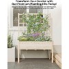 Wooden Elevated Garden Bed with Trellis,Standing Planter Box with Liner – Great for Growing Herbs, Climbing Vegetables & Flowers - 3 of 4