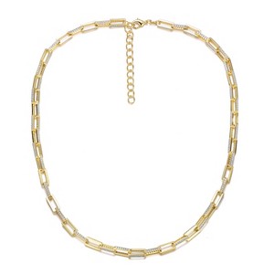 Guili 14K Gold Plated Cubic Zirconia Necklace, combining elegance and sparkle for a sophisticated accessory that complements any look. - 1 of 3