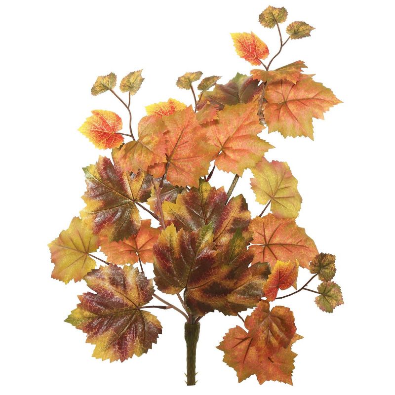 Artificial Autumn Grape Leaf Hangin Bush (20") Red/Brown - Vickerman, 1 of 3