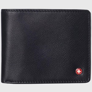 Alpine Swiss Men’s Spencer RFID Leather Wallet – Bifold with Flip ID, Divided Bill Section & Gift Box - 1 of 4