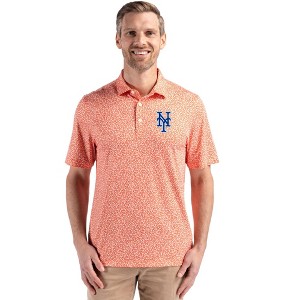 New York Mets Cutter & Buck Pike Eco Flora Print Recycled Mens Polo - 1 of 1