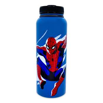 Marvel Comics Spiderman Hulk water bottle with flip top straw