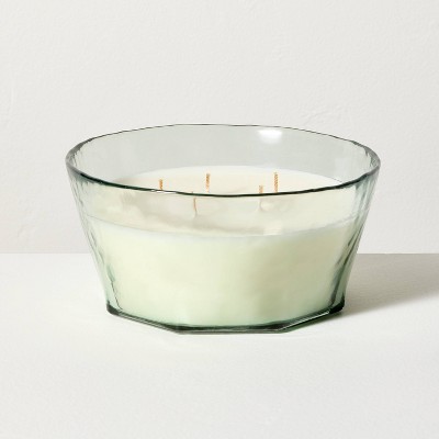 5-Wick Textured Glass Eucalyptus and Santal Jar Candle 32oz Green - Hearth & Hand™ with Magnolia