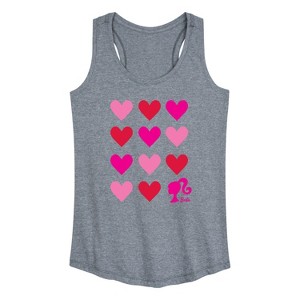 Women's - Barbie - Heart Grid Graphic Racerback Tank - 1 of 4