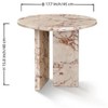 NicBex Natural Marble Small Coffee Table, Genuine Marble Round End Table, Stone Side Table for Living Room,17.7" Nightstand with Semi-Polished Surface - 4 of 4