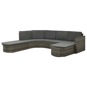 vidaXL Patio Sofa Set of 4 Gray PE rattan Large Waterproof materials - 1 of 4