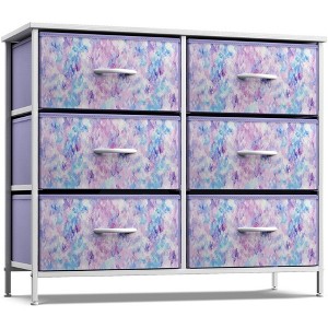 Sorbus 6 Drawers Dresser- Storage Unit with Steel Frame, Wood Top, Fabric Bins - for Bedroom, Closet, Office and more - 1 of 4