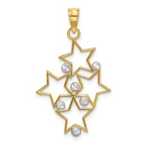 Black Bow Jewelry 14k Yellow Gold and White Rhodium Two Tone Star Cluster Pendant - 1 of 4