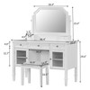 JUJABU 44.4" Vanity Table with Large Adjustable Mirror, Drawer and Cabinet, White - 4 of 4