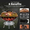 GasOne 14-inch Brown Portable Charcoal Grill – Barbecue Grill with 3-Point Locking Lid for Heat Preservation Dual Venting System - 4 of 4