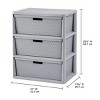 Wide 3 Drawer Cross-Weave Tower Cement - 2 of 4