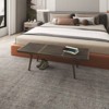 LeisureMod 60" Mid-Century Slatted Wood Entry Bench, Dark Walnut - 3 of 4