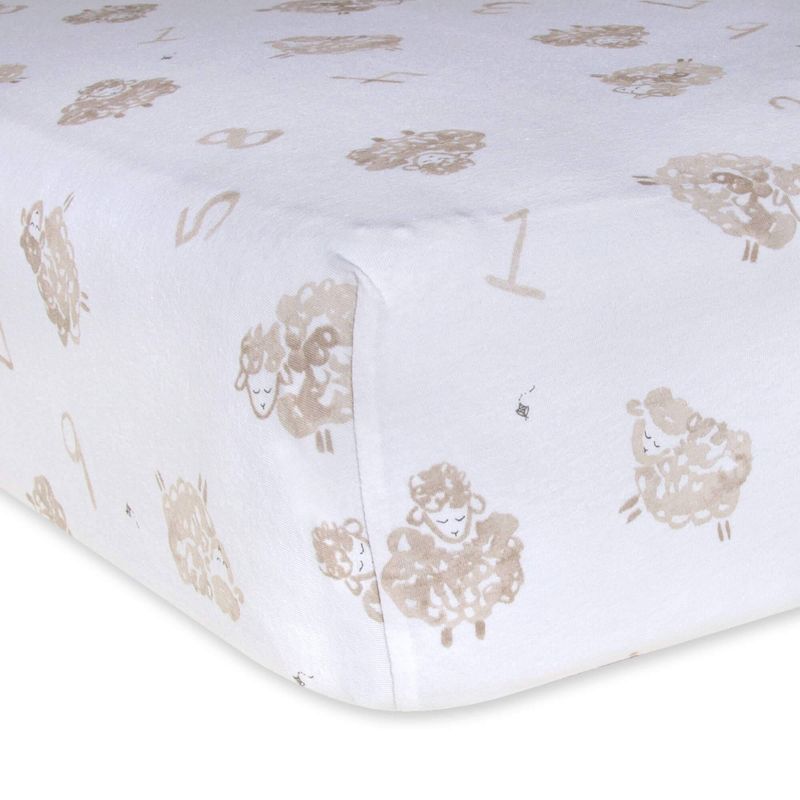 Burt&#39;s Bees Baby&#174; Organic Jersey Fitted Crib Sheet - Counting Sheep, 1 of 5