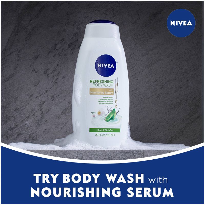 Nivea Basil and White Tea Refreshing Body Wash for Dry Skin - 20 fl oz, 6 of 10