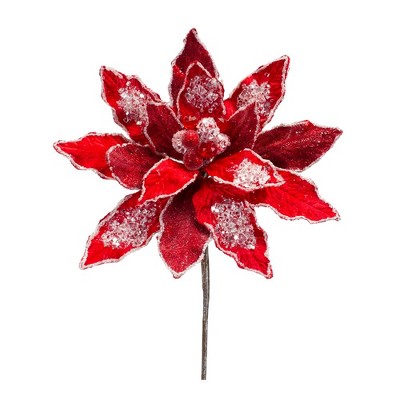 Melrose Velvet Poinsetta Stem (Set of 6)