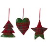 Northlight Plaid Heart, Tree and Star Christmas Ornaments - 5" - Red and Green - Set of 3 - 4 of 4